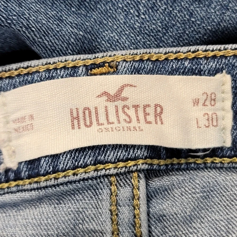 Hollister Men Jeans 28/30 Blue Denim Slim Straight DarkWash Gruge Streetwear Y2K